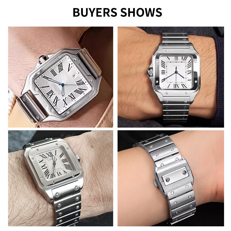 Stainless Steel Watch Strap Me - огляд і ціна Cartier Watch Santos