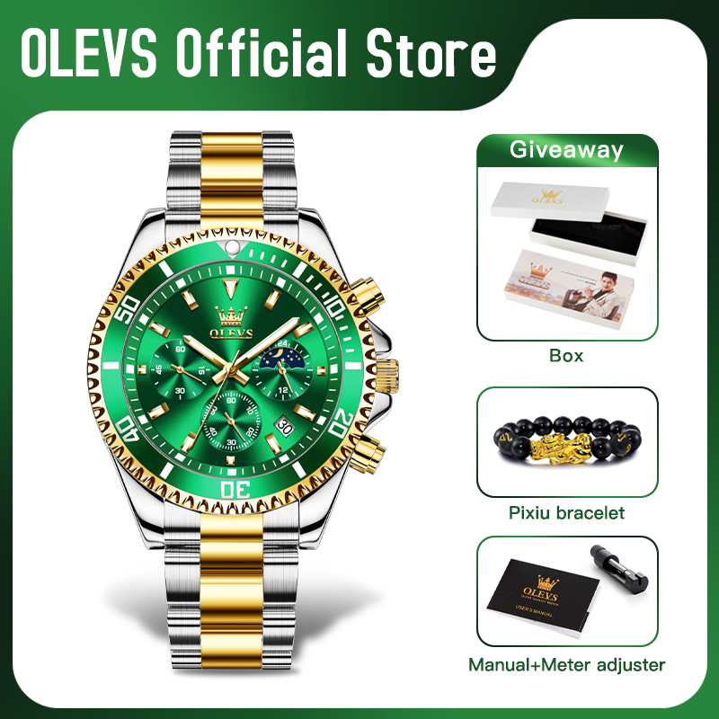 OLEVS 2870 Men's Watch Top Bra - огляд і ціна Rolex Watch Submariner