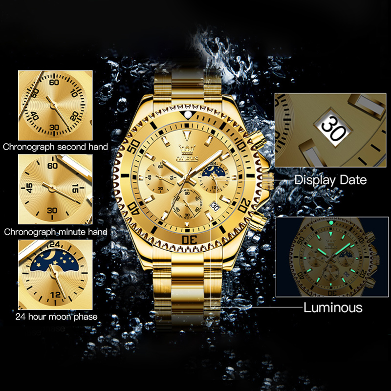 OLEVS 2870 Men's Watch Top Bra - огляд і ціна Rolex Watch Submariner